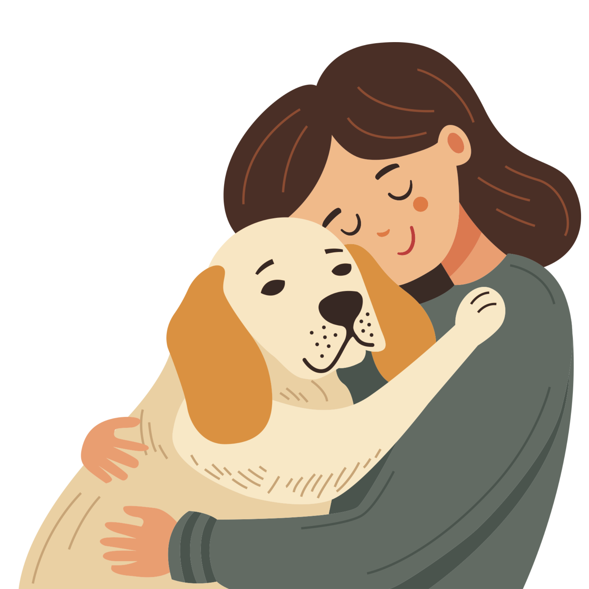 Girl Hugging Dog