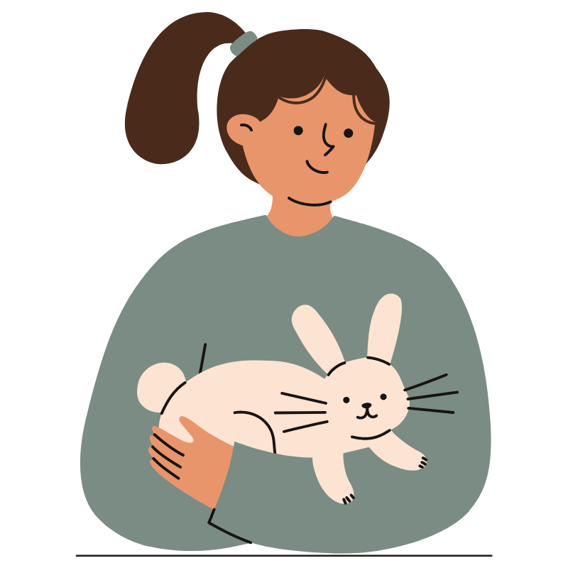 Woman Holding A Rabbit